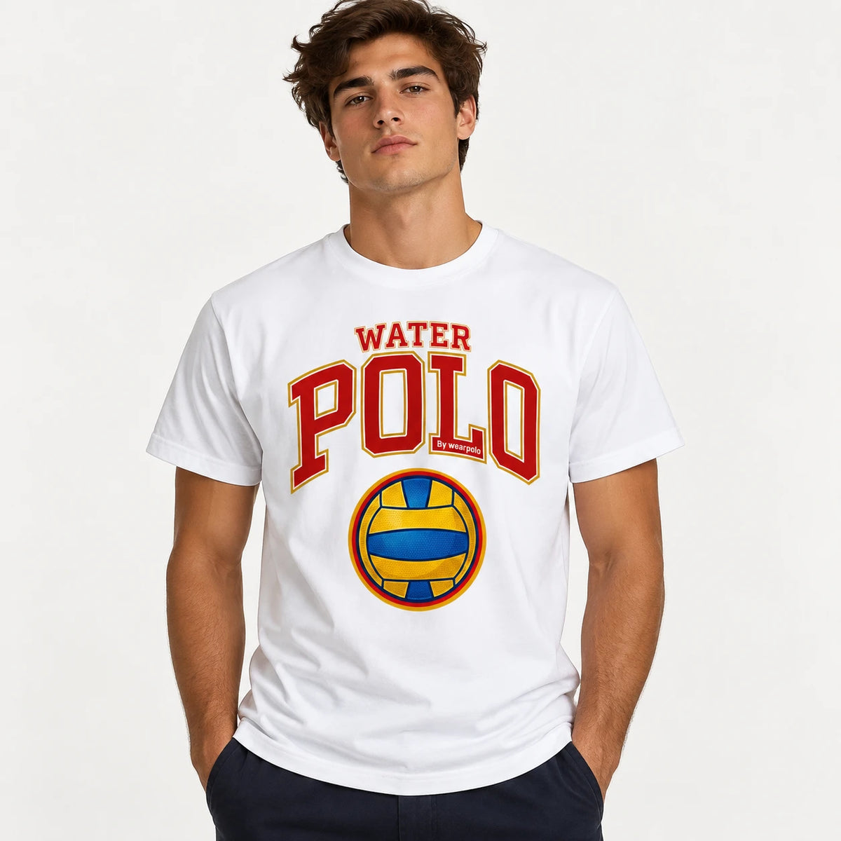 Camiseta Water Polo Classic blanca - con modelo
