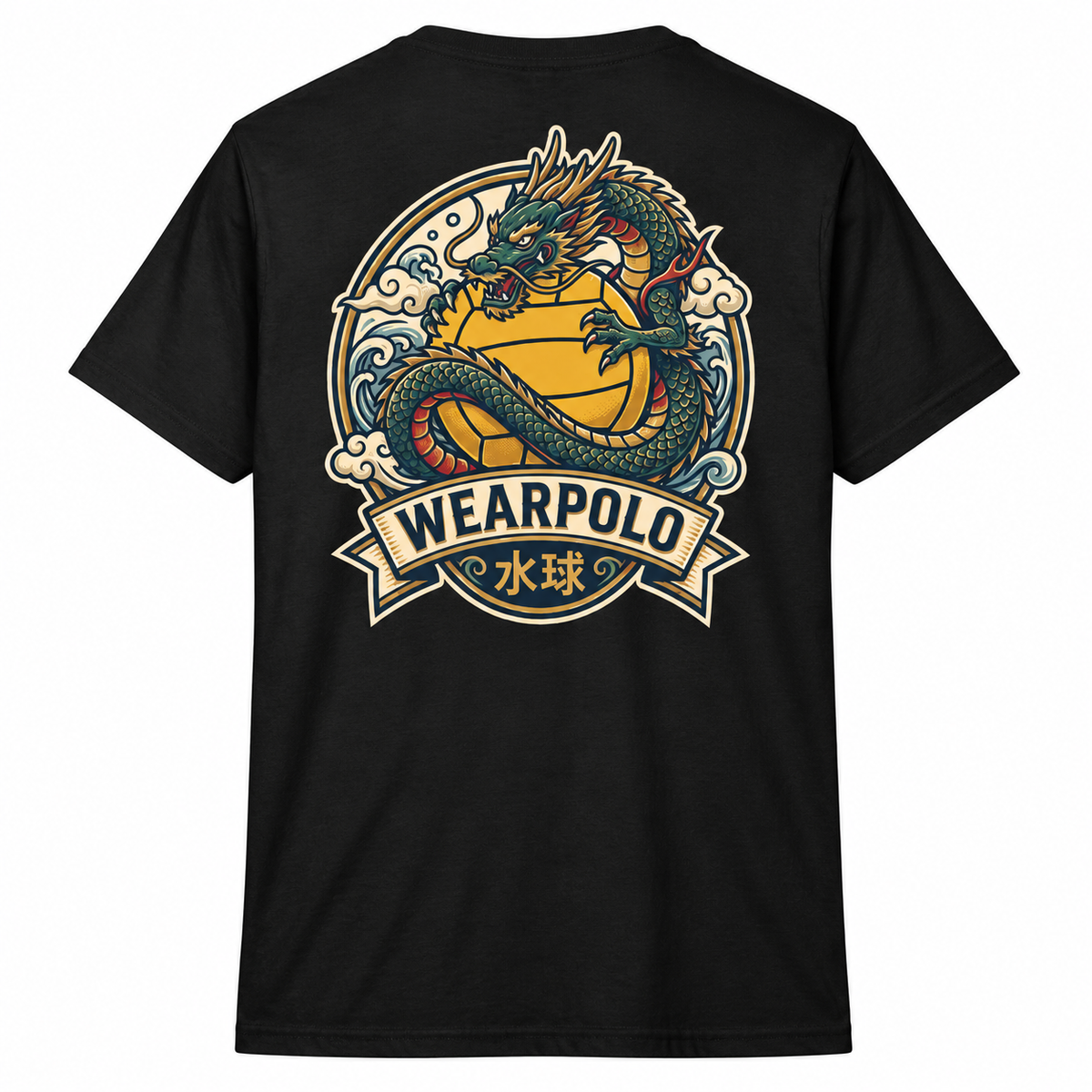 Camiseta Dragon Wearpolo negra - espalda