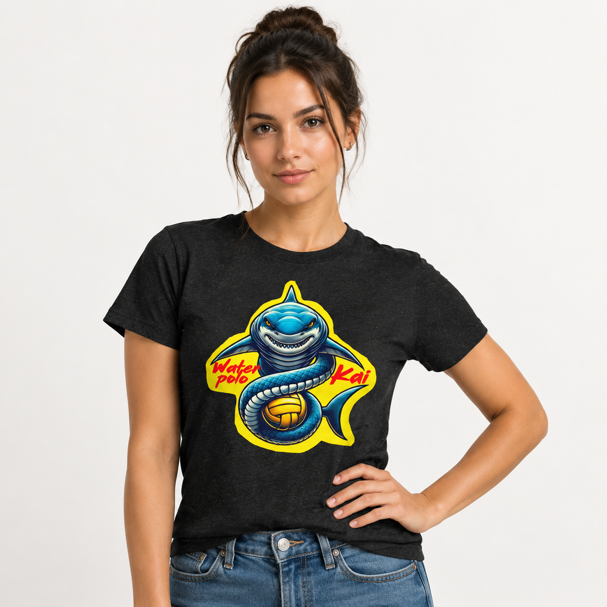 Camiseta Kai negra - con modelo