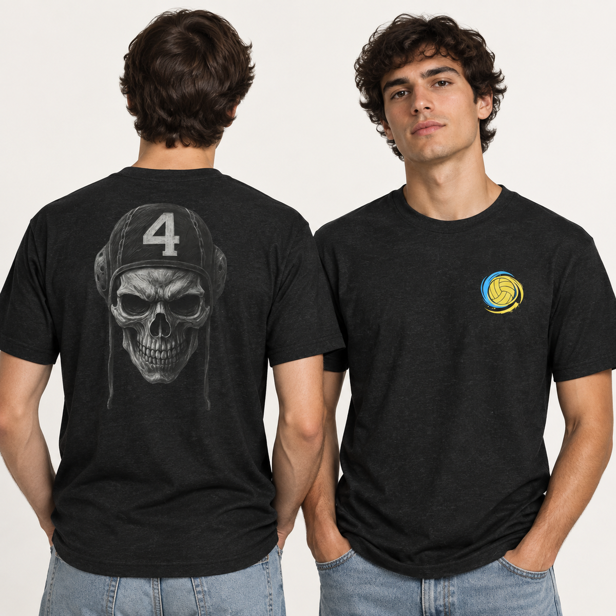 Camiseta Sin Miedo negra - modelos delante y detras