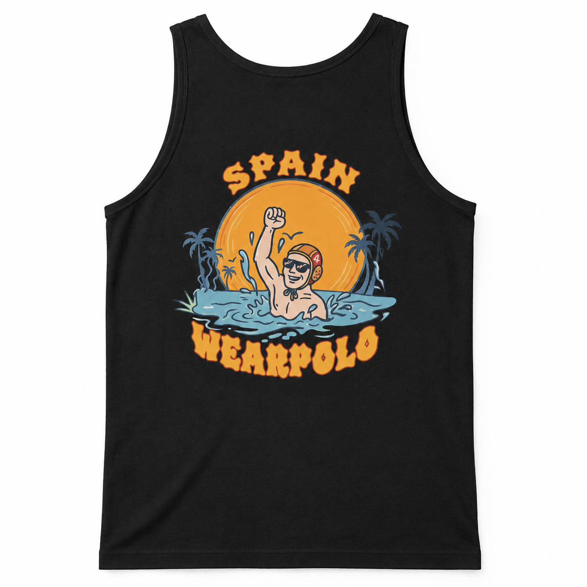 Camiseta de tirantes Spain Retro negra - espalda