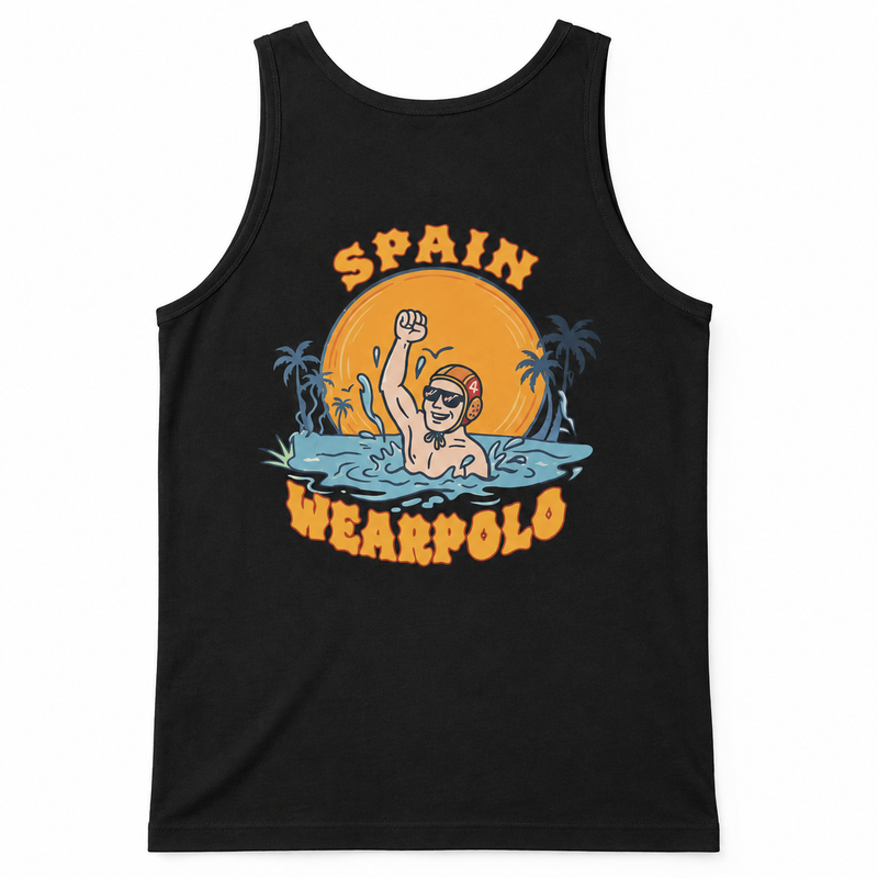 Camiseta de tirantes Spain Retro negra - espalda