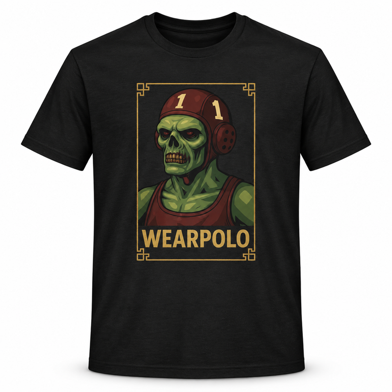 Camiseta Zombie negra - vista frontal