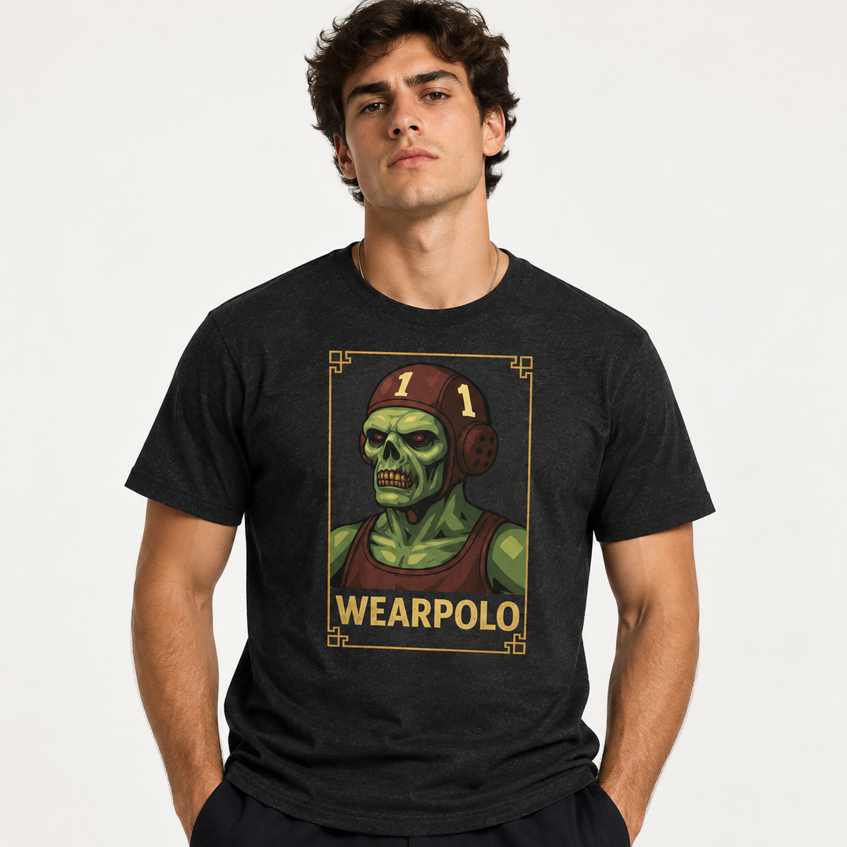 Camiseta Zombie negra - con modelo